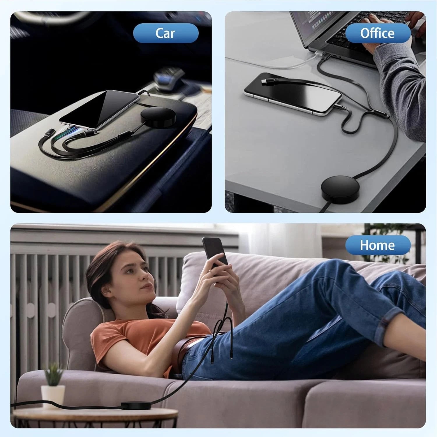 Universal 3-in-1 Retractable Charging Cable