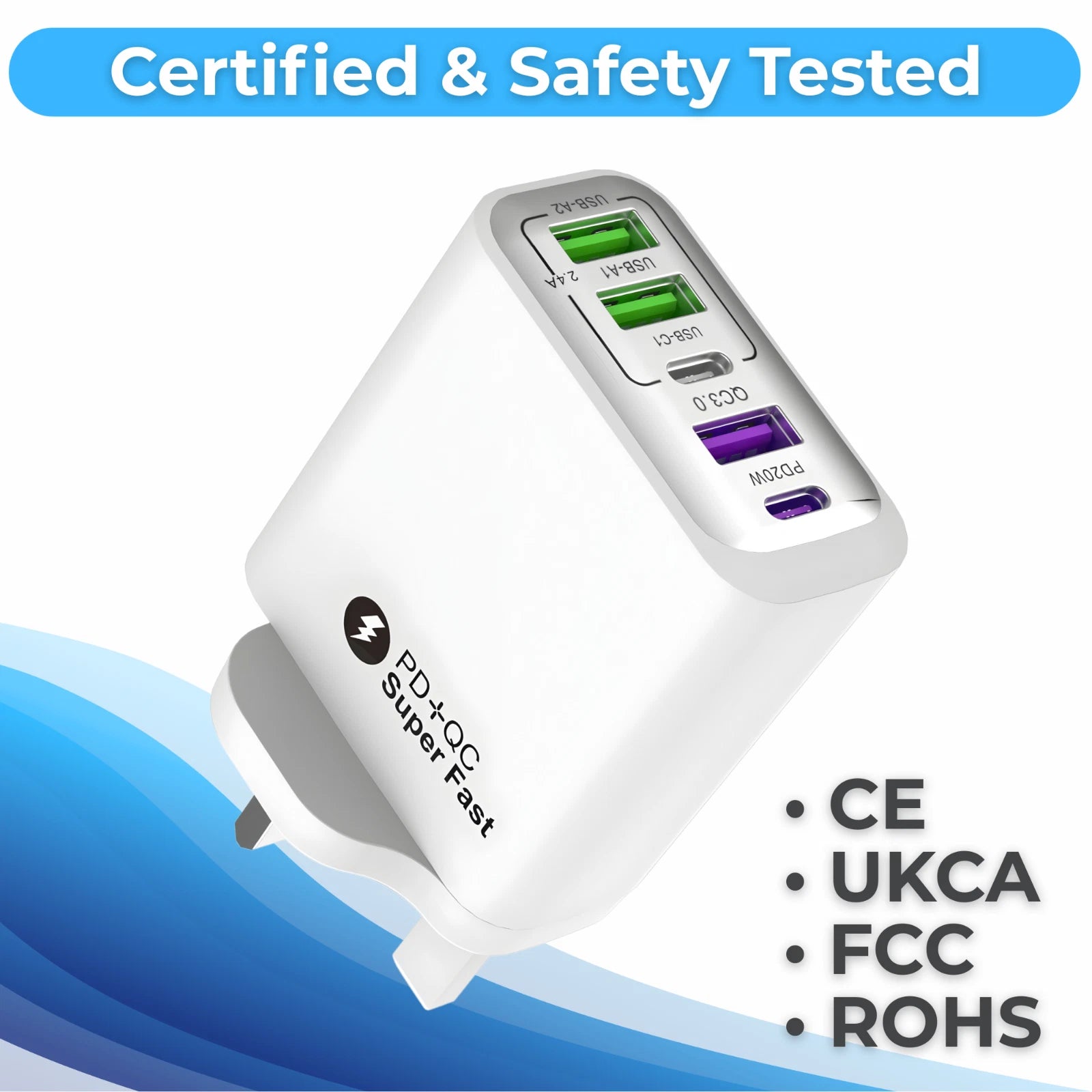 Universal 5-Port Fast Charger Plug