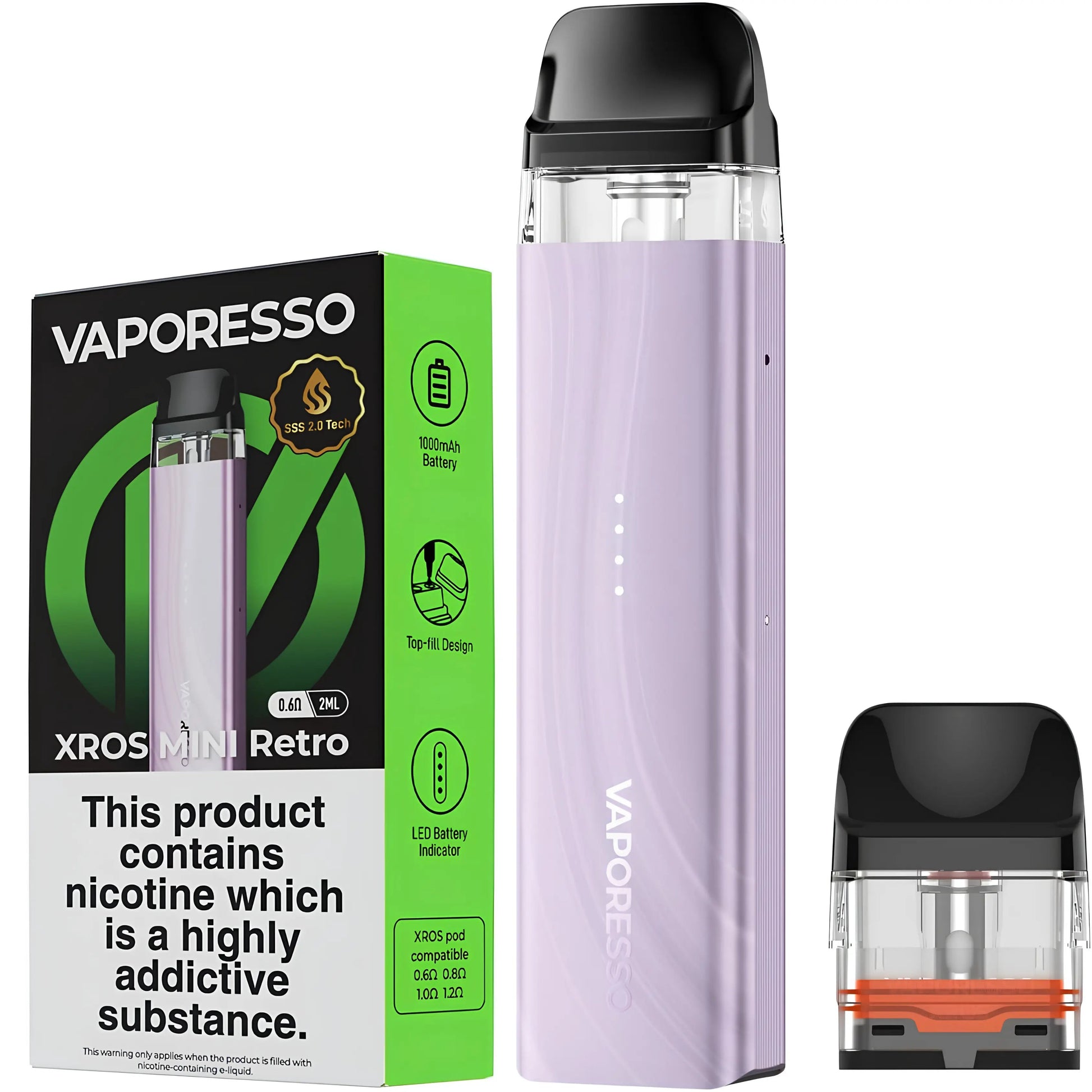 Vaporesso XROS Mini Retro Baby Purple 1000mAh pod vape kit