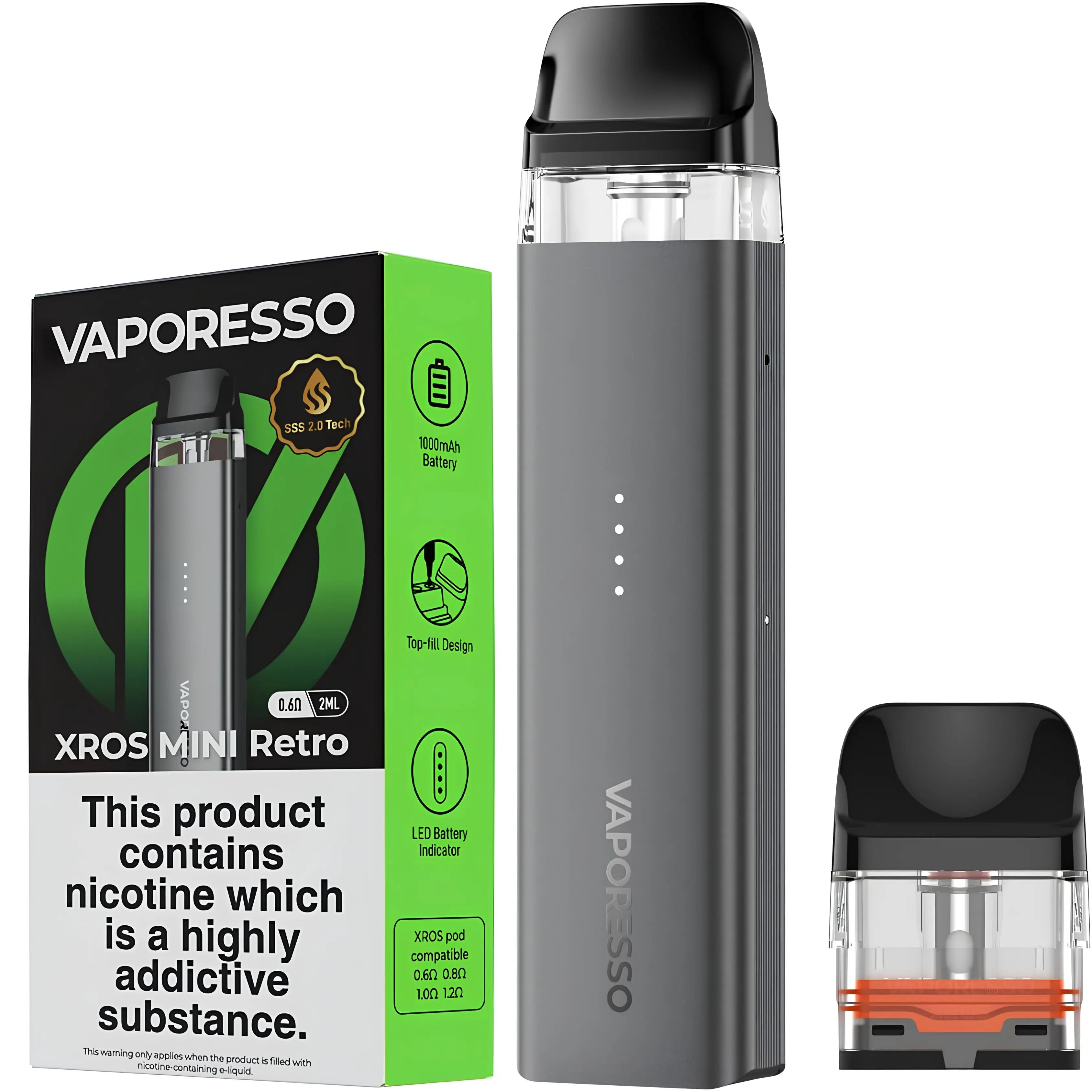 Vaporesso XROS Mini Retro Space Grey 1000mAh pod vape kit