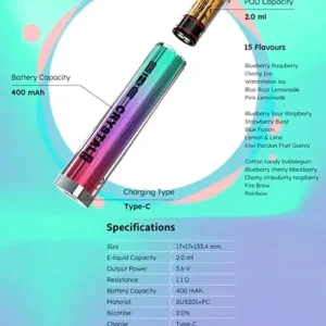 SKE Crystal PLUS Pod System Kit | Rechargeable 400mAh | Mod Only - Image 6