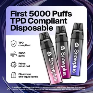 Snowplus Clic 5000 Puffs Disposable Vape Kit | 20MG - Image 3