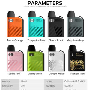 UWELL Caliburn AK2 Pod Kit - FREE 3 PREMIUM NIC SALTS - Image 2