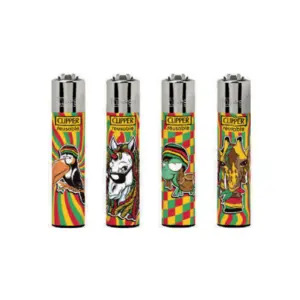 Clipper Lighter 48-Pack - Rasta Animals - Image 1